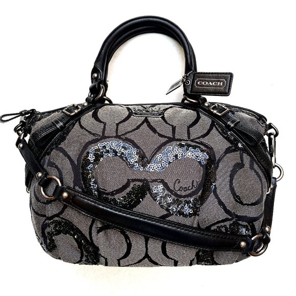 Coach Madison Metallic canvas Sequin Bag - Picture 1 of 15